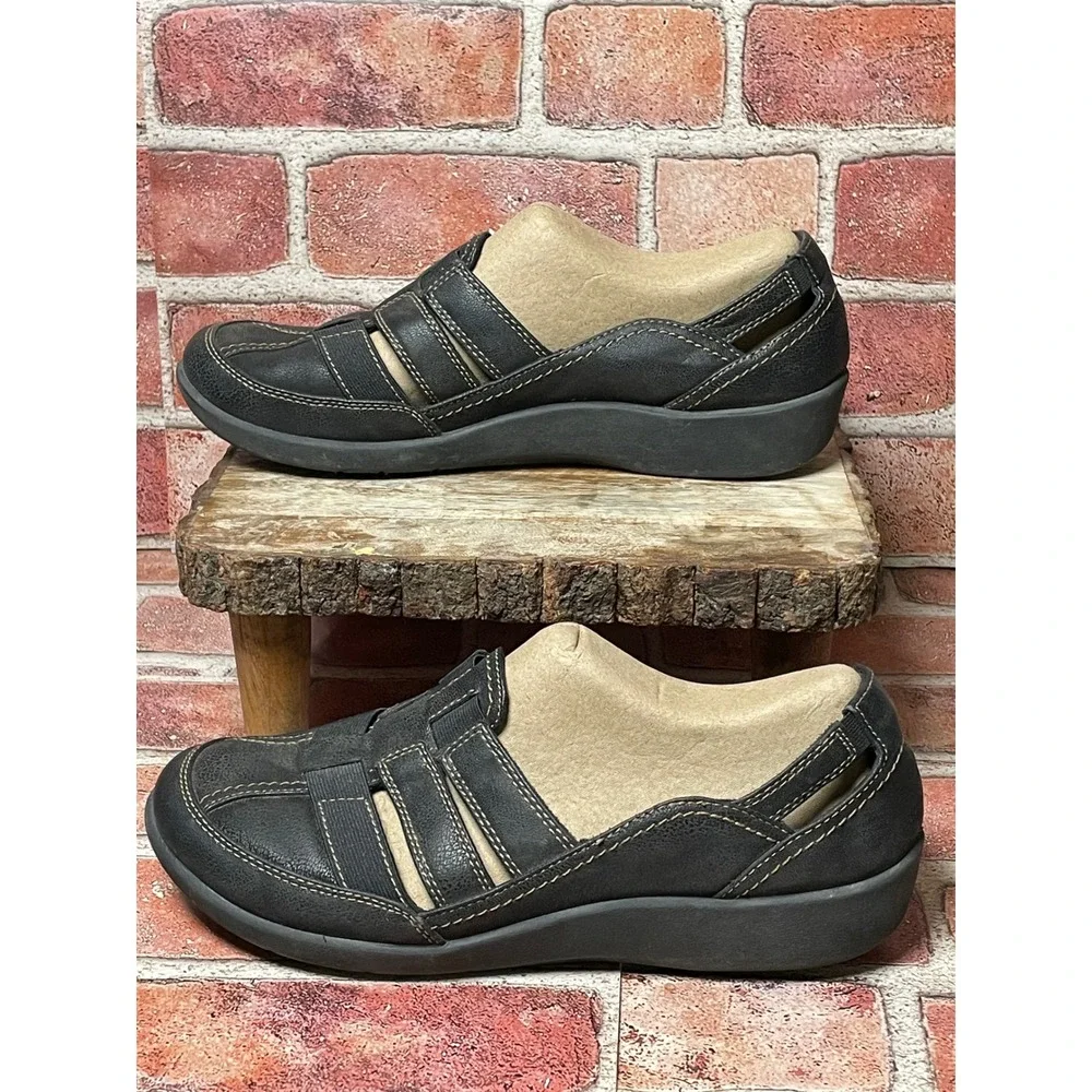 Clarks Cloudsteppers Sillian Tino Black Slip On Loafers Womens 9 W Wide 26125891